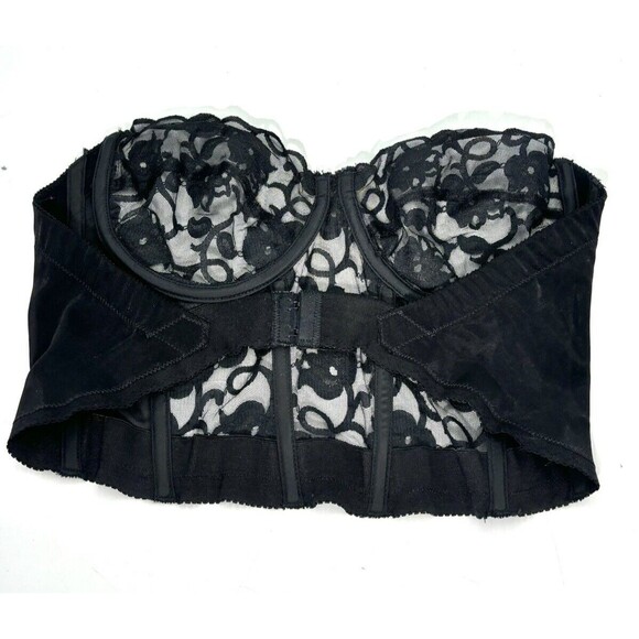 Vtg Bustier Corset Lace Underwire Strapless Adjustable Dolores for Poirette 38 - Picture 2 of 7